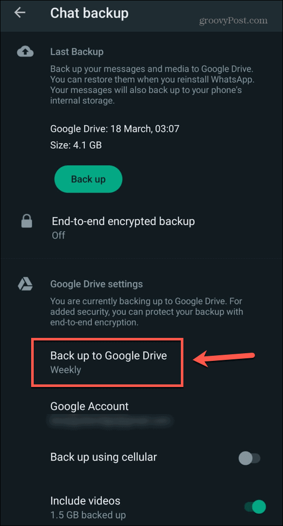 backup whatsapp pe google drive