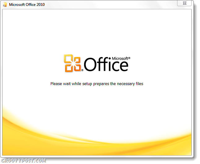 Captura de ecran a programului de instalare Office 2010