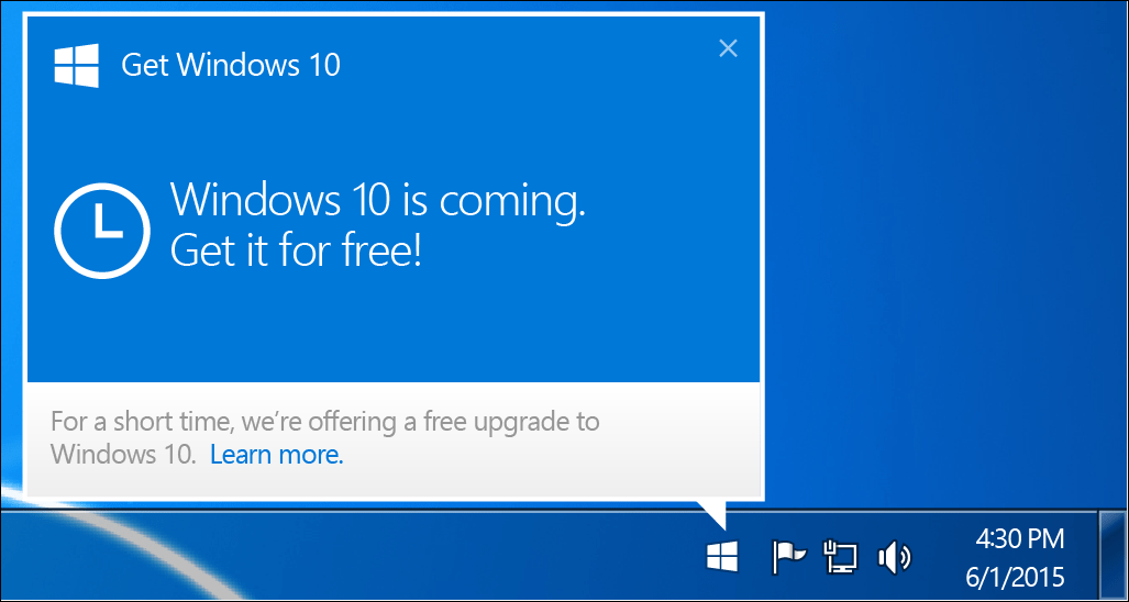 Microsoft pentru a elimina Windows 10 Actualizare Nag Notificare
