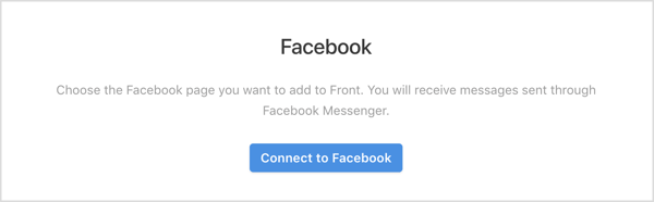 Faceți clic pe butonul Conectare la Facebook din aplicația Front.