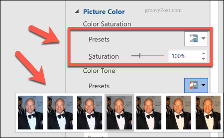 Efectuarea corecțiilor culorii imaginii în Word