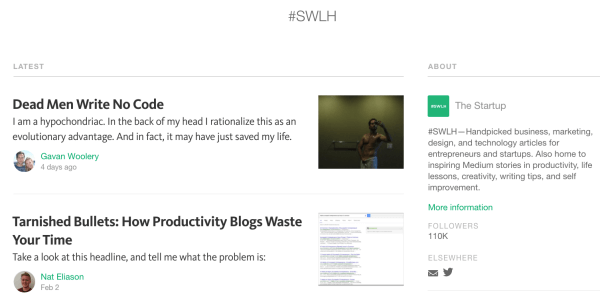 SWLH curation de conținut mediu
