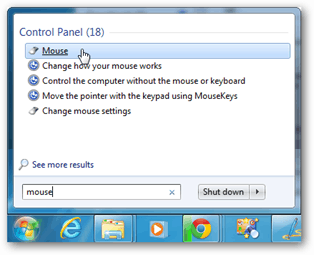 setările mouse-ului pentru Windows 7