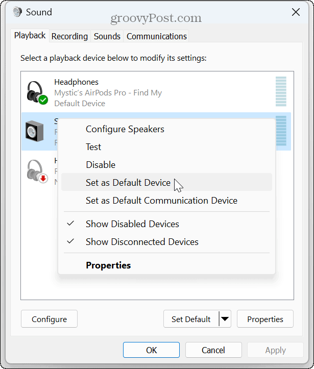 Windows 11 nu detectează căștile