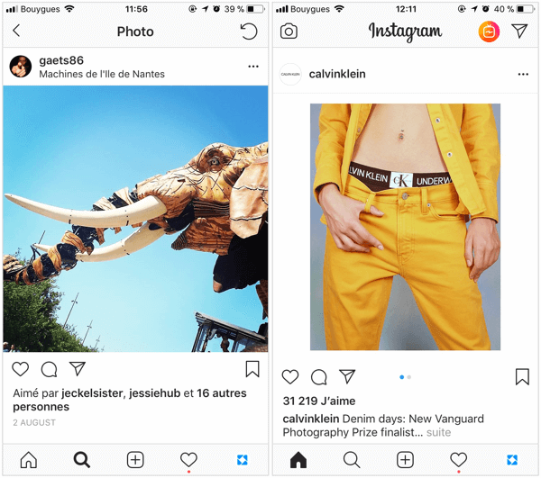 O postare Instagram pătrată trebuie dimensionată la 1080 x 1080 pixeli pentru cea mai bună calitate în feed, iar postările Instagram alungite sunt cele mai bune la 1080 x 1350 pixeli. 