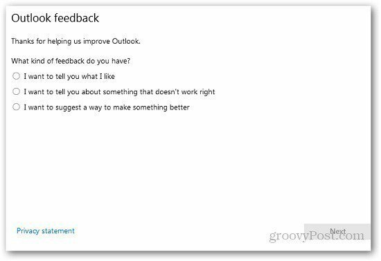 Cum să trimiteți feedback despre Outlook.com către Microsoft