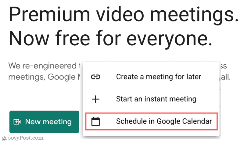 Întâlnire nouă, programare în Google Calendar