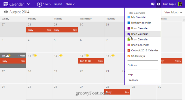Cum să exporti Outlook 2013 Calendar Desktop în Outlook.com