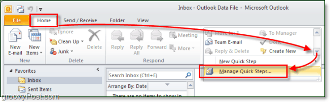 Cum să creați pași rapide personalizați în Outlook 2010