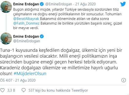 Partajarea lui Emine Erdogan