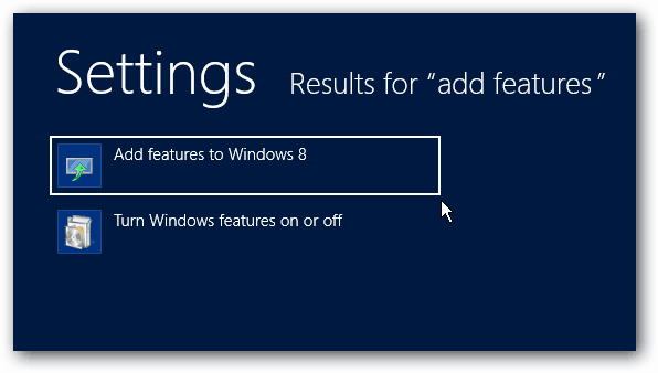 Adăugați funcții la Windows 8