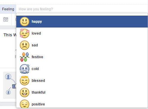 Selectați un emoji care să reflecte emoția pe care doriți să o exprimați pe Facebook.