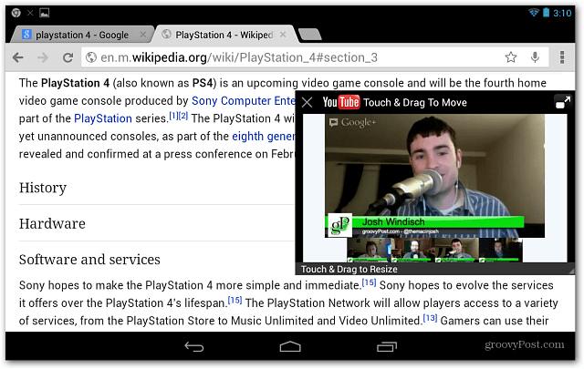 Vizionați YouTube pe Android Oriunde pe ecran, într-o fereastră plutitoare