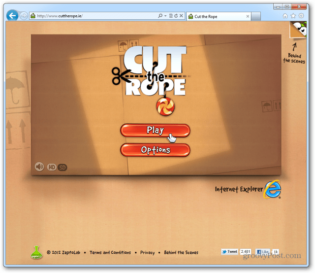 Joacă versiunea Web HTML5 a Cut the Rope din IE 9