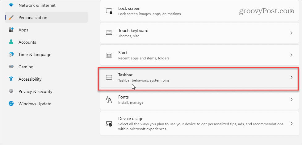 Setări Bara de activități de personalizare Bara de activități Windows 11
