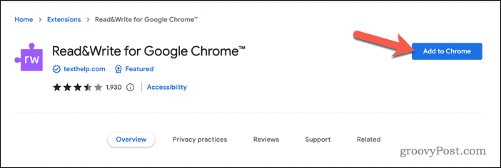 Adăugarea extensiei Citire și scriere la Google Chrome