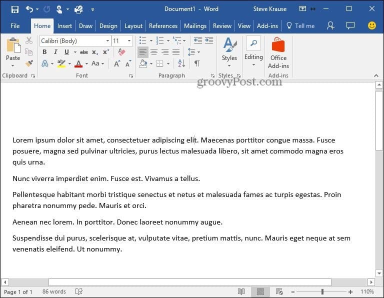 Cum să inserați textul Lorem Ipsum în Microsoft Word 2010 și 2007