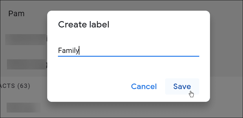 etichetă de nume pentru e-mailul de grup Gmail