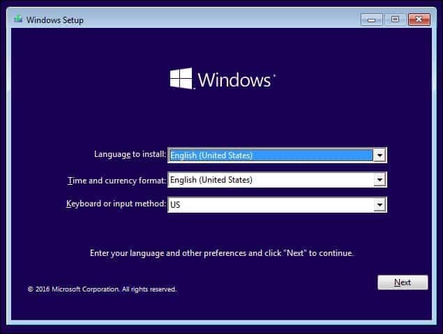Instalarea Windows 2