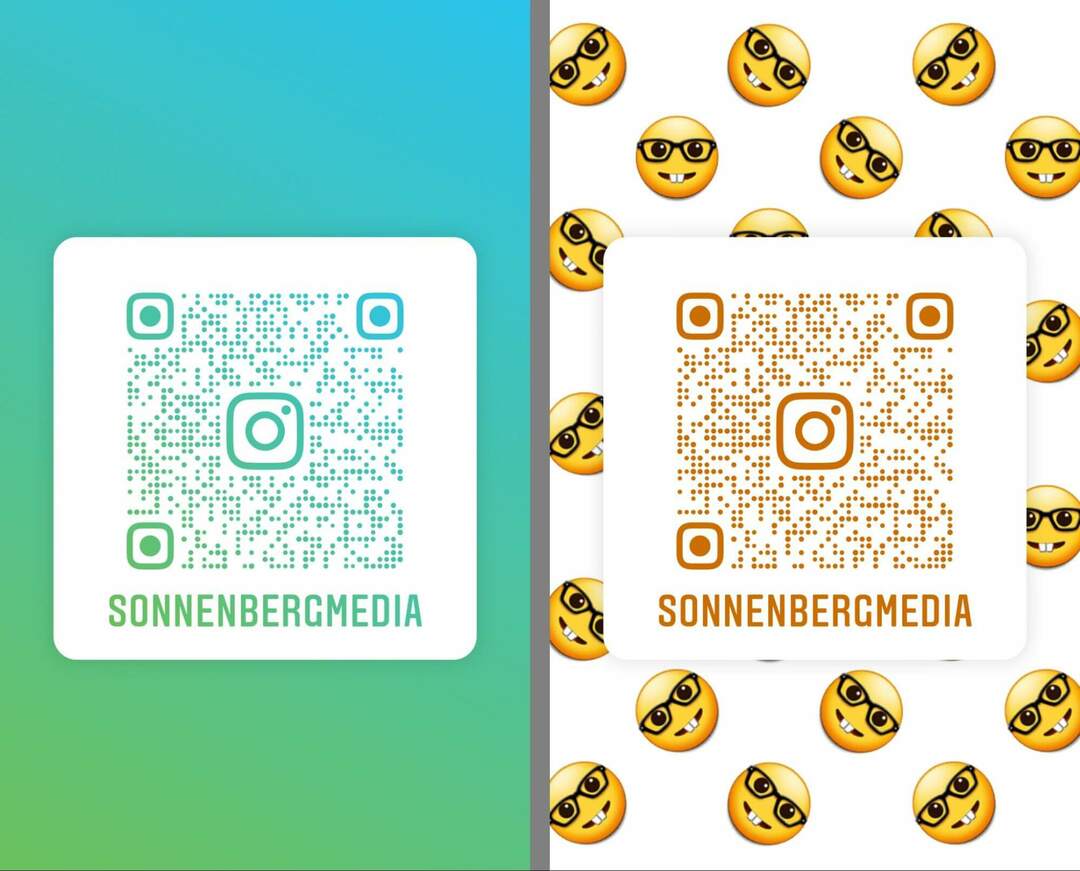 cum-să-creezi-un-cod-qr-instagram-pentru-a-parta-un-profil-schimbare-culoare-opțiuni-design-emoji-pattern-sonnenbergmedia-example-12