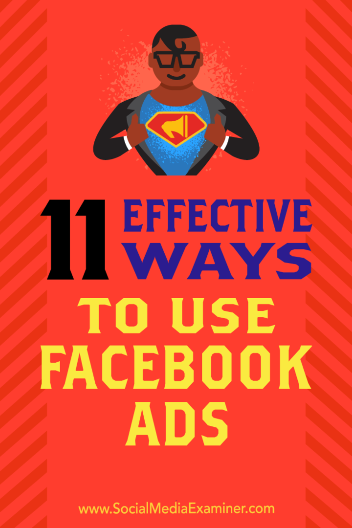 11 moduri eficiente de a folosi Facebook Ads de Charlie Lawrance pe Social Media Examiner.