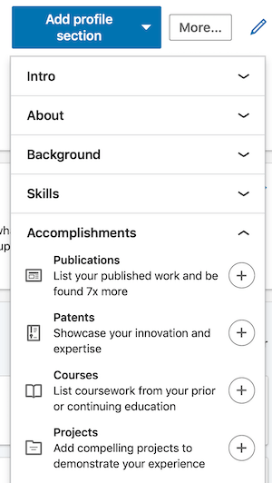 adăugați secțiuni de profil LinkedIn