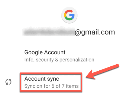 Sincronizarea contului Android