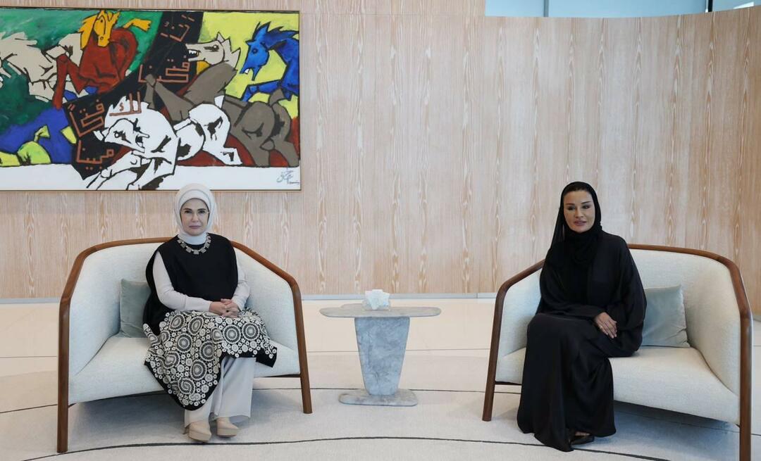 Prima Doamnă Erdogan sa întâlnit cu președintele Fundației Qatar, Sheikha Moza bint Nasser!