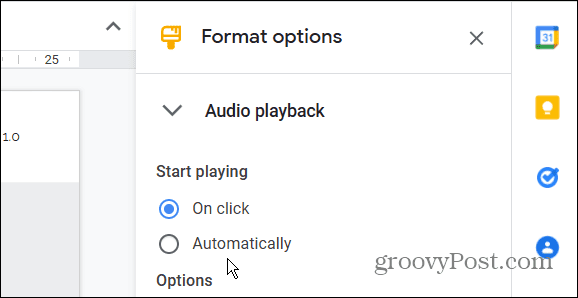 Redare audio Google Slides