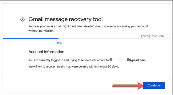 Recuperarea e-mailurilor Gmail printr-un formular de asistență