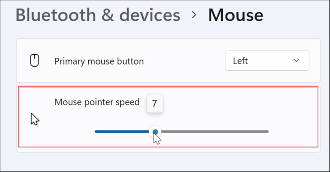viteza indicatorului mouse-ului