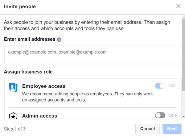 Folosiți Facebook Business Manager, Pasul 3.