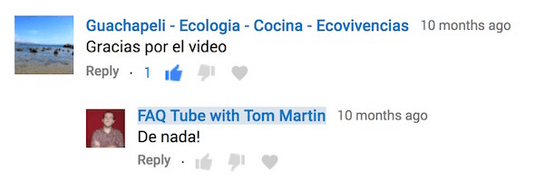 Răspundeți la comentariile YouTube în limba comentatorului.