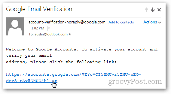 link de verificare prin e-mail