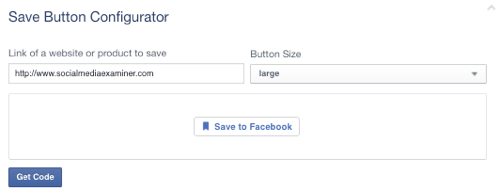 butonul de salvare facebook setat la adresa URL