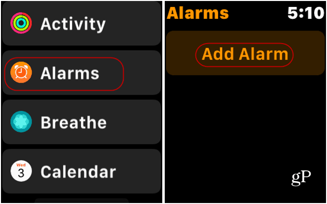 Aplicația de alarmă Apple Watch