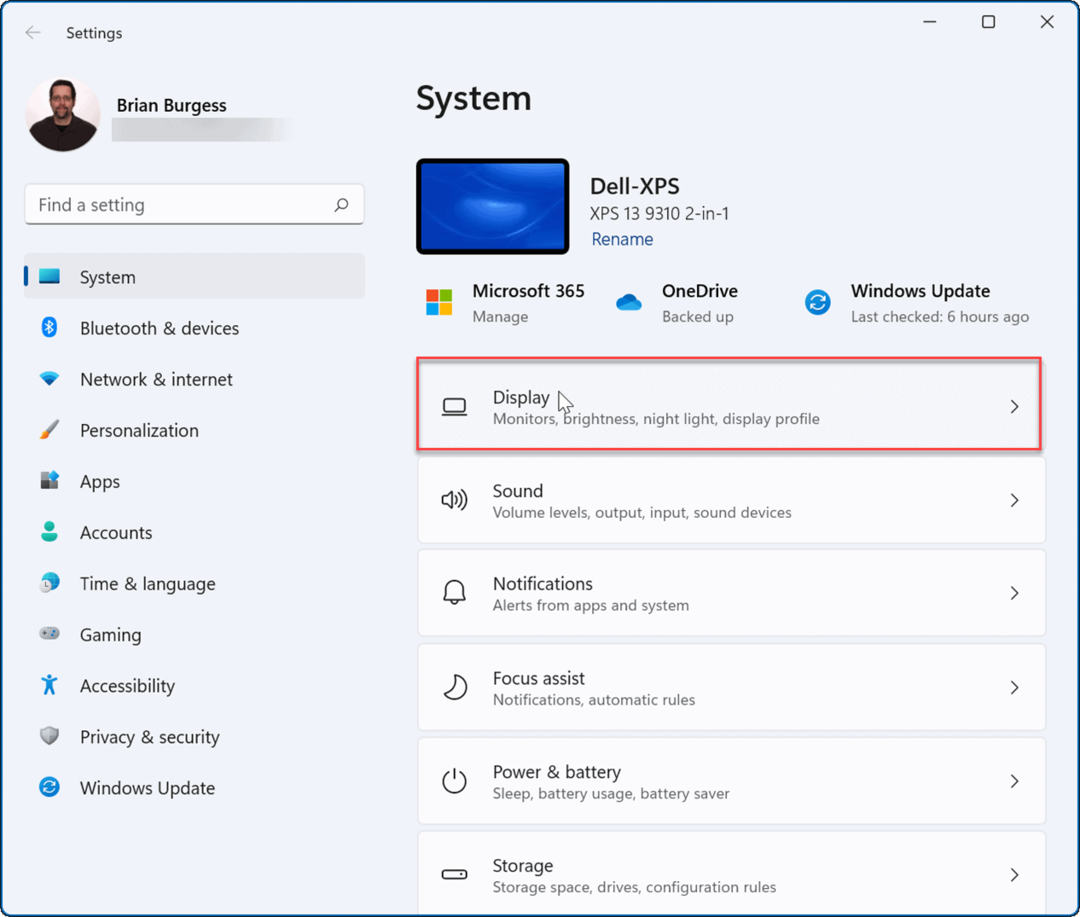 Afișajul sistemului ajustați setările de scară de afișare pe Windows 11