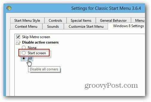 Dezactivează SmartScreen Classic Shell