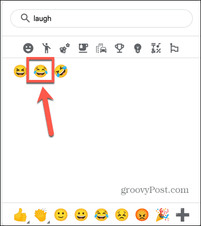 Google Docs selectează emoji