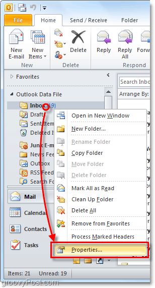ajustați funcțiile autoarhive pentru folderele individuale Outlook 2010