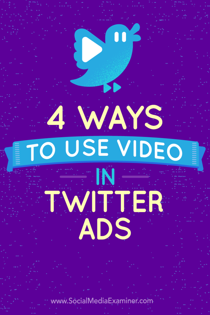 Sfaturi despre patru moduri de utilizare a anunțurilor video Twitter.