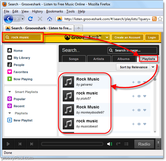 căutați un gen muzical pe Grooveshark