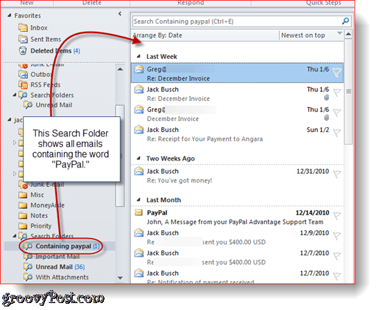 Cum să creezi și să folosești folderele de căutare în Outlook 2010