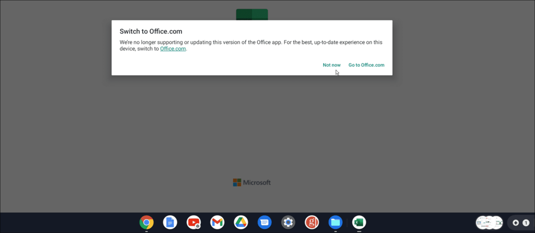 Aplicația Android Office Chromebook nu este acceptată
