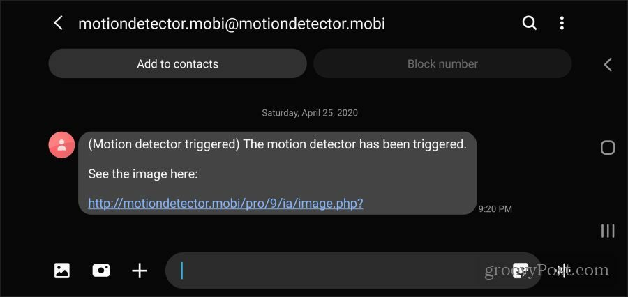 mobi motion detectează sms-uri