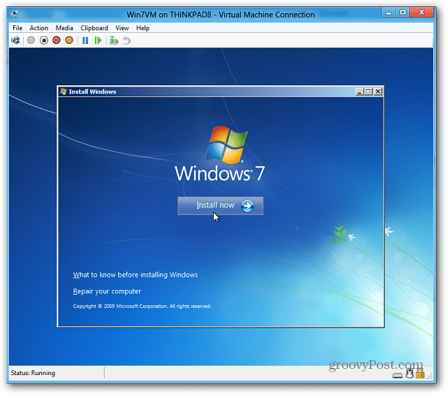instalați Windows 7