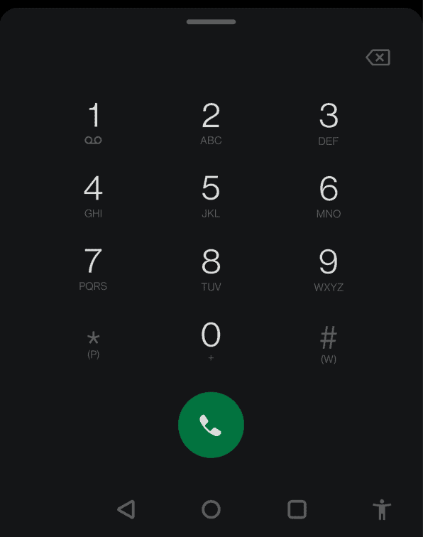 tastatura numerică 1 mesagerie vocală Android