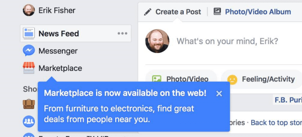 Facebook Marketplace este acum disponibil pe desktop.