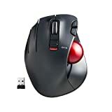 ELECOM 【Actualizare】 Mouse pentru stânga, 2,4 GHz, control ușor cu degetul mare, trackball, design ergonomic, funcție cu 6 butoane cu urmărire lină, senzor optic pentru jocuri, Windows Mac (M-XT4DRBK-G) Minge roșie