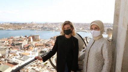 Prima doamnă Erdoğan și soția președintelui ucrainean Zelensky, Olena Zelenska, vizitează Galata